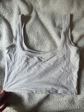 PacSun Scoop Neck Crop Top in Light Cream